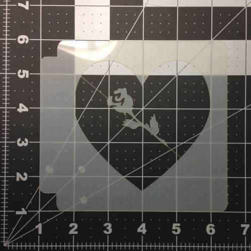 Rose Heart Stencil 100