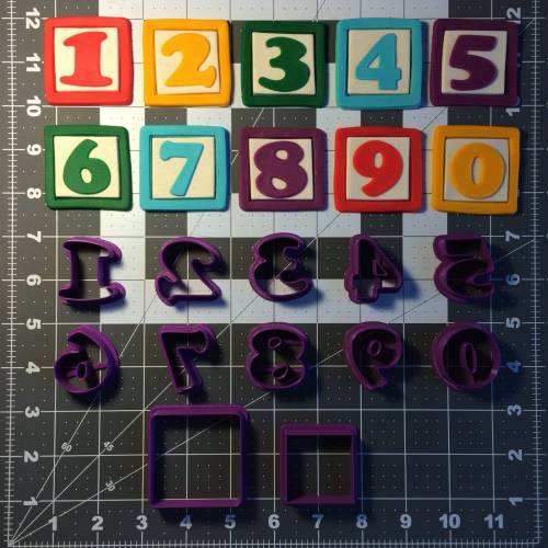 Alphabet Blocks Font Number Cookie Cutter Set