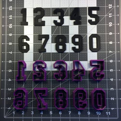 College Font Number Cookie Cutter Set