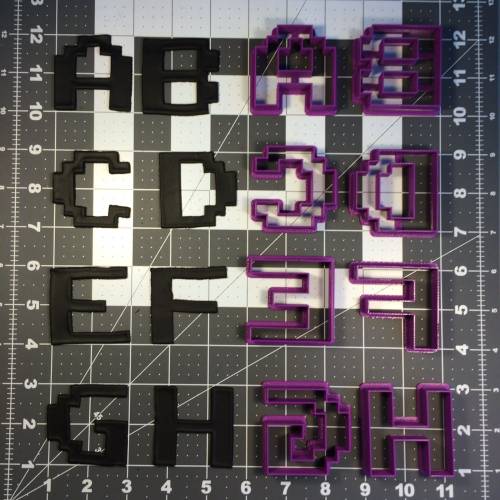 Pixel Font Uppercase Cookie Cutter Set (1)