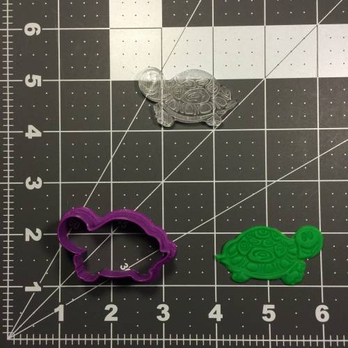 Turtle 100 Cookie Cutter and Stamp (embossed 1)