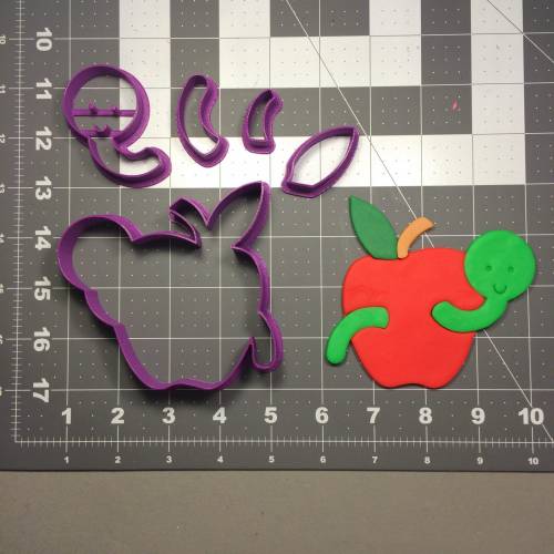 Apple with Worm 100 Cookie Cutter Set