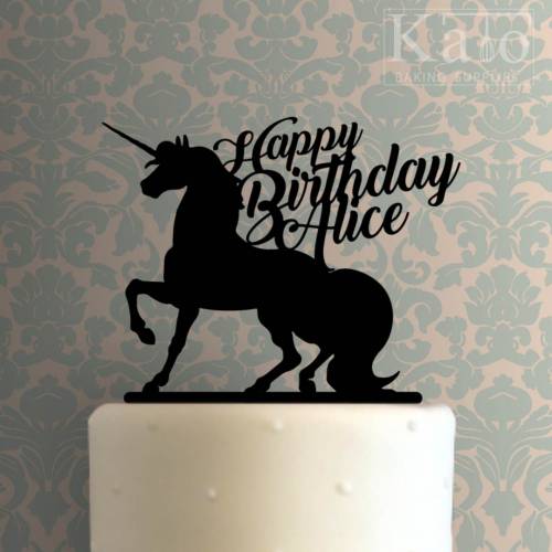 Custom Unicorn Happy Birthday Cake Topper 100