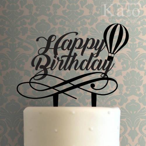 Hot Air Balloon Happy Birthday Cake Topper 100