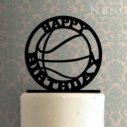 Basketball Happy Birthday Cake Topper 100