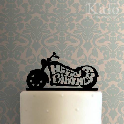 Motorcycle Happy Birthday Cake Topper 100