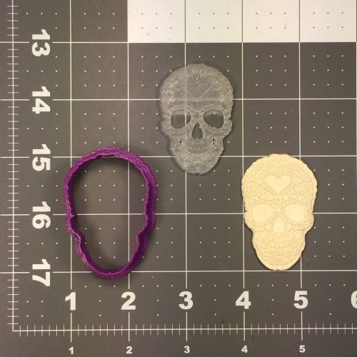 Skull 106 Cookie Cutter and Stamp Embossed (1)