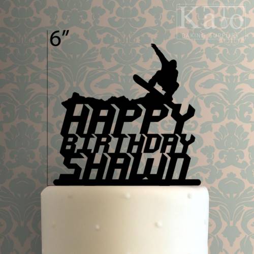 Custom Snowboard Happy Birthday Cake Topper 100