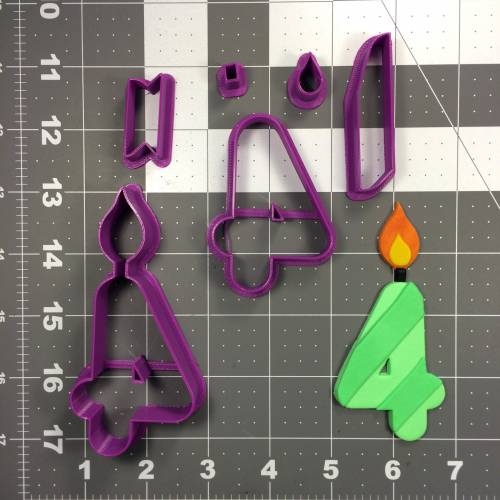 Candle Number 4 100 Cookie Cutter Set