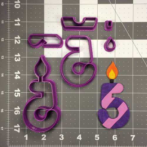 Candle Number 5 Cookie Cutter Set