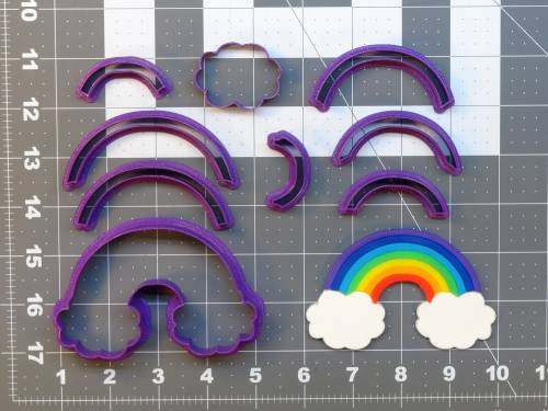 Rainbow and Clouds 266-A019 Cookie Cutter Set (4 inch)