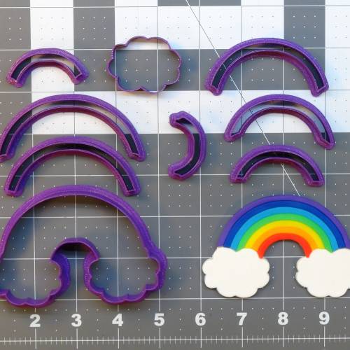 Rainbow and Clouds 266-A019 Cookie Cutter Set (4 inch)