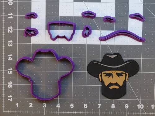 Bearded Cowboy 266-C154 Cookie Cutter Set