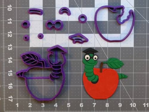 Bookworm in Apple 266-B617 Cookie Cutter Set