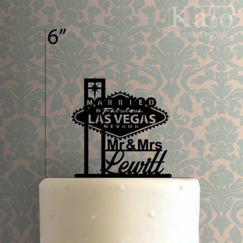 Custom Married in Fabulous Las Vegas Wedding 225-436 Cake Topper