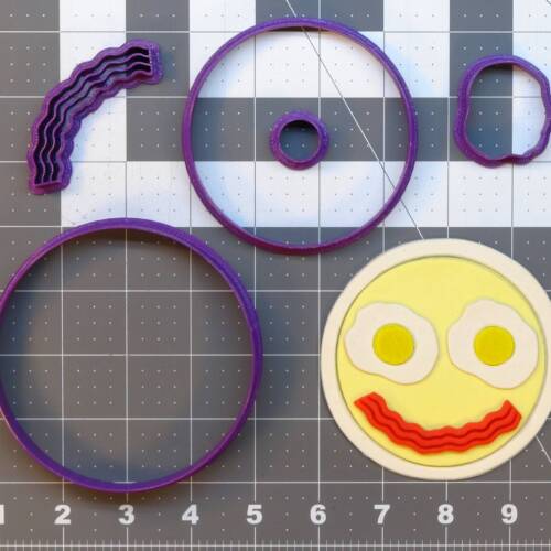 Breakfast Smiley Face 266-A217 Cookie Cutter Set 4 inch
