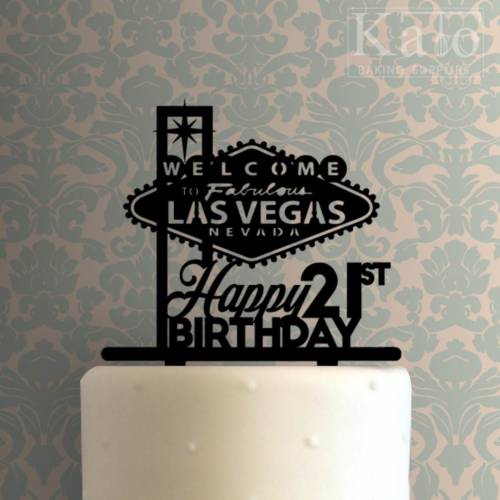 Custom Age Welcome to Fabulous Las Vegas Happy Birthday 225-746 Cake Topper