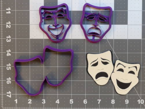 Comedy and Tragedy 266-A758 Cookie Cutter Set 4 inch