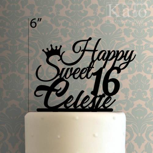 Custom Happy Sweet 16 225-003 Cake Topper
