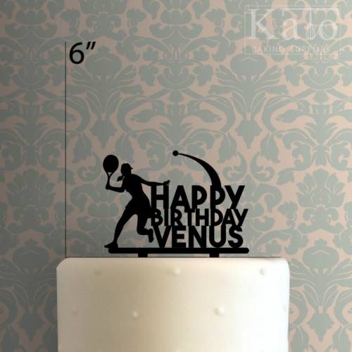 Custom Tennis Happy Birthday 225-625 Cake Topper