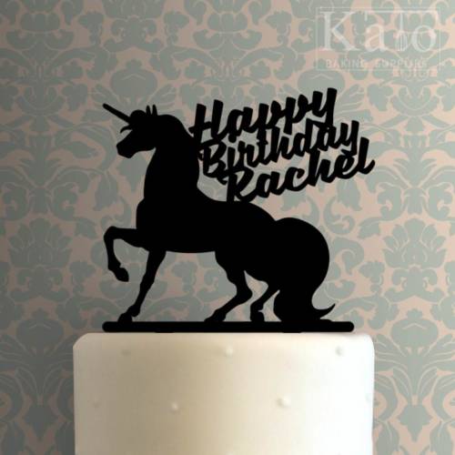 Custom Unicorn Happy Birthday 225-445 Cake Topper