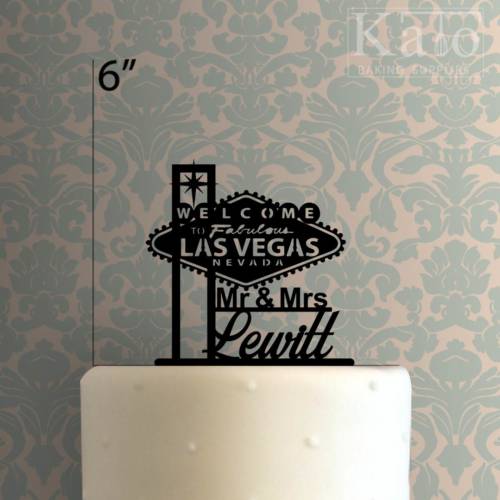 Custom Welcome to Fabulous Las Vegas Wedding 225-435 Cake Topper