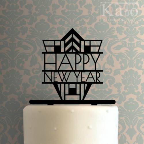 Happy New Year Art Deco 225-842 Cake Topper