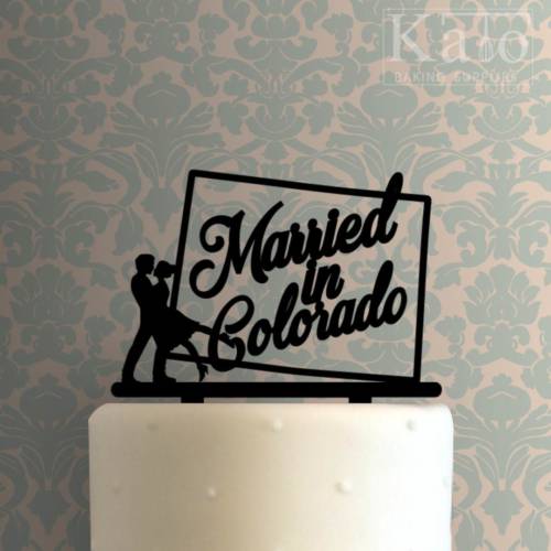 Married in Colorado 225-644 Cake Topper