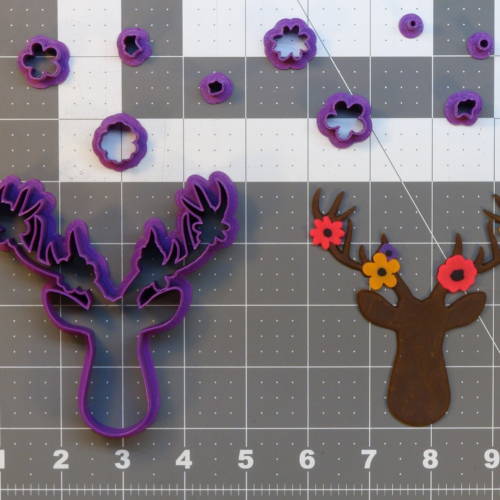 Deer Flowers 266-B054 Cookie Cutter Set 4 inch