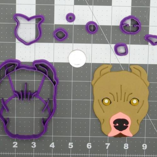 Dog - Pitbull Cropped Ears Head 266-D175 Cookie Cutter Set 4 inch