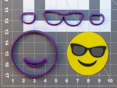 Face with Sunglasses 266-A044 Cookie Cutter Set 4 inch