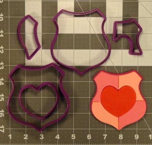 Heart Badge 266-355 Cookie Cutter Set 4 inch