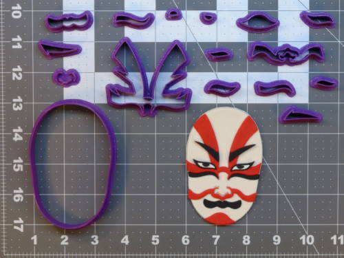 Japanese Kabuki Mask 266-B796 Cookie Cutter Set 4 inch