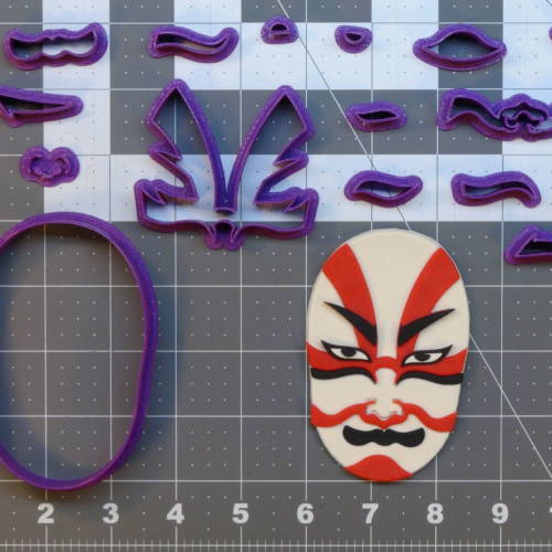 Japanese Kabuki Mask 266-B796 Cookie Cutter Set 4 inch