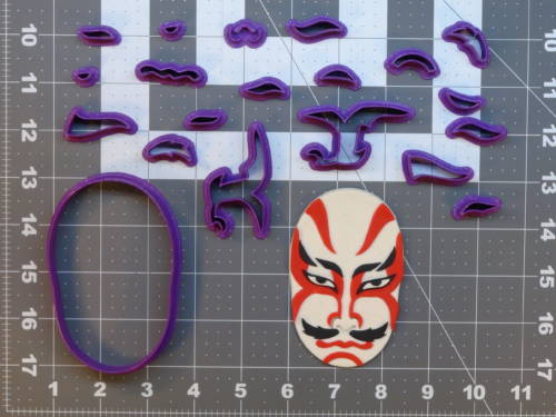 Japanese Kabuki Mask 266-B797 Cookie Cutter Set 4 inch