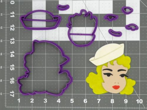 Pin Up Sailor Girl Head 266-C775 Cookie Cutter Set 4 inch