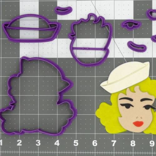 Pin Up Sailor Girl Head 266-C775 Cookie Cutter Set 4 inch