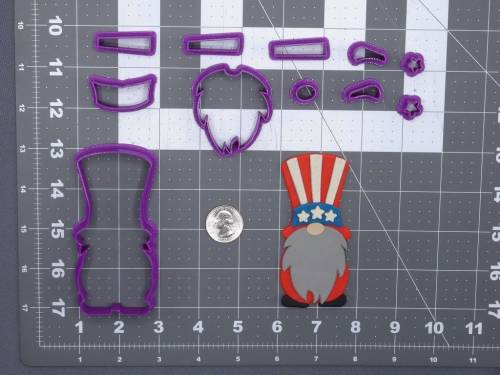 4th of July - Gnome with Hat 266-H068 Cookie Cutter Set