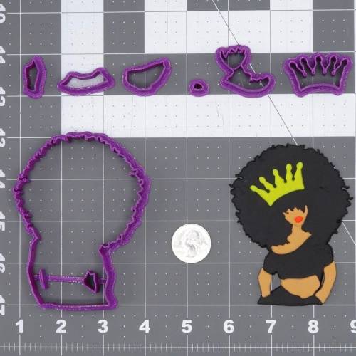 Afro Girl with Crown 266-G836 Cookie Cutter Set