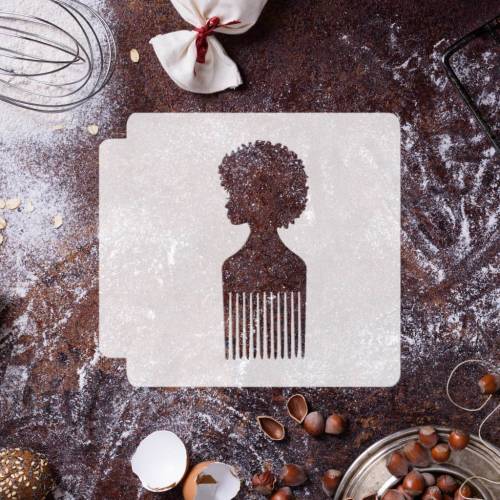 Afro Woman Hair Pick 783-E929 Stencil