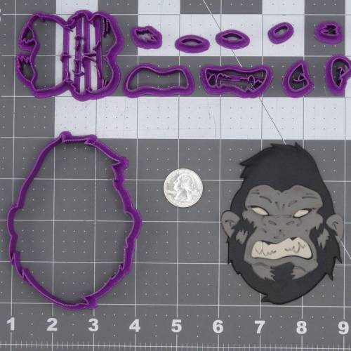 Angry Gorilla Head 266-J801 Cookie Cutter Set
