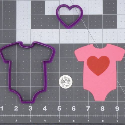 Baby Bodysuit with Heart 266-J166 Cookie Cutter Set
