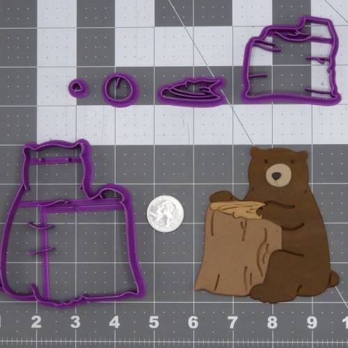 Bear with Log 266-J873 Cookie Cutter Set