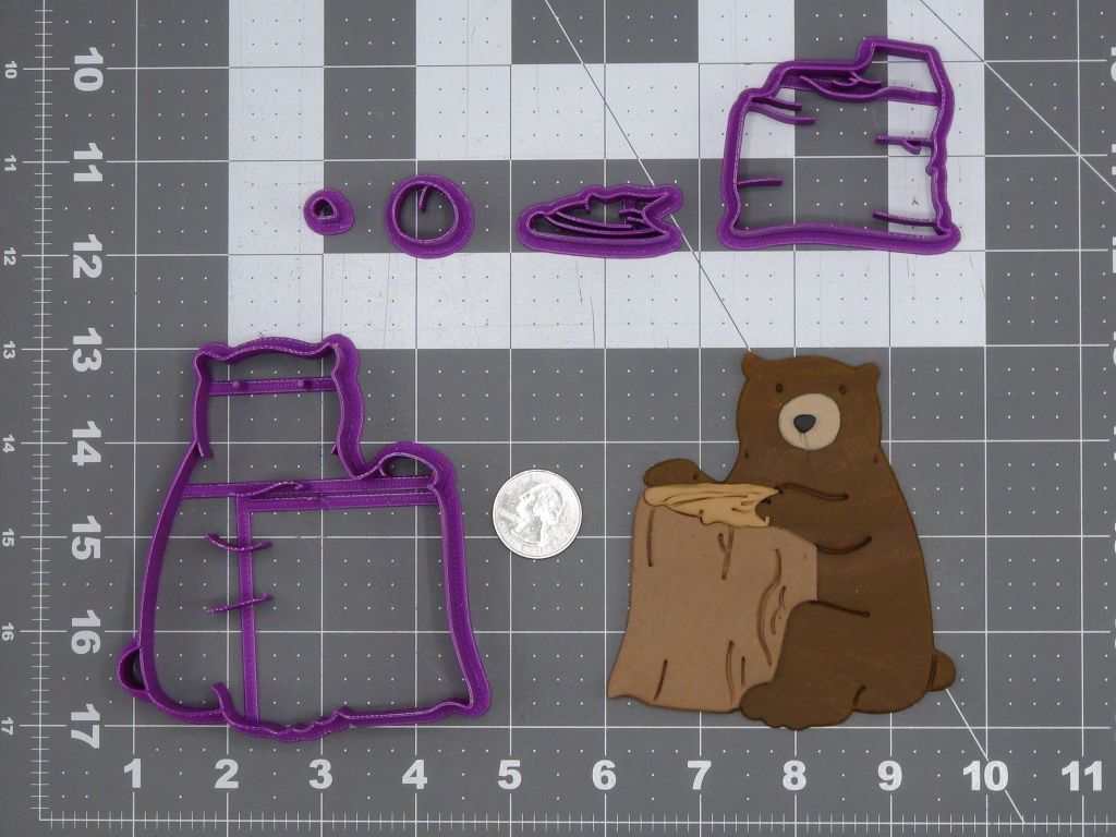Bear with Log 266-J873 Cookie Cutter Set